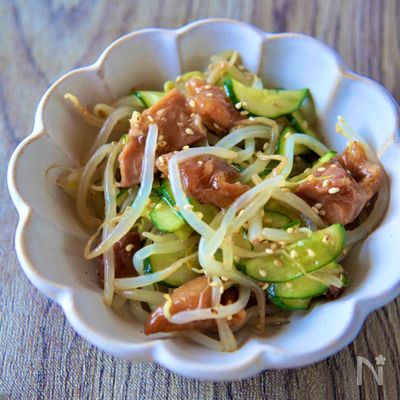 【鶏肉ともやしときゅうりのナムル】簡単で美味しい~😋