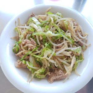 はるにゃんこの作ってみた!投稿(豚もやしのうまだれ蒸し【#包丁不要 #放置で完成】)