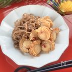 ベビーほたてと糸こんにゃくのうま煮