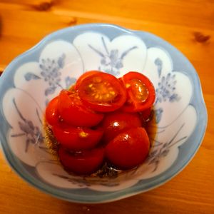 まろみの作ってみた!投稿(切って和えるだけ！ミニトマトのめんつゆマリネ)