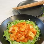 【加熱4分‼︎】レンジde簡単♡エビと厚揚げのチリソース