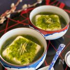 春を感じる♡あおさ海苔の餡かけ温豆腐
