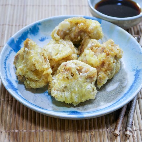 鶏天と野菜天と天ぷらだし