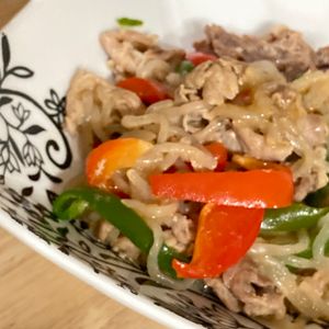 すみれの作ってみた!投稿(豚こまと糸こんのチンジャオロース【#下味冷凍#重ねて放置】)