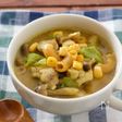 【食べるスープ】味噌カレースープ！栄養たっぷりマメロニ入り