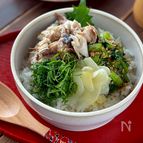 薬味たっぷり塩サバほぐし丼