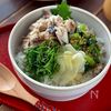 薬味たっぷり塩サバほぐし丼