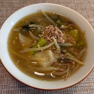 puricoの作ってみた!投稿(【野菜たっぷり豚そぼろワンタンスープ】ほっこり温まる和風味♡)