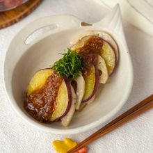 【秋野菜の重ね蒸し】梅味噌ダレ♪