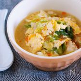 重ねて10分♪ごま油香る♪『白菜とひき肉のとろとろ卵スープ』