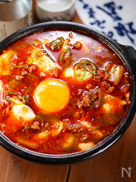 行列の韓国料理店の🍚10倍おいしいスンドゥブチゲ🤩