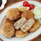 【たっぷりキノコと玉ねぎのメンチカツ】サクッと軽い食感♪