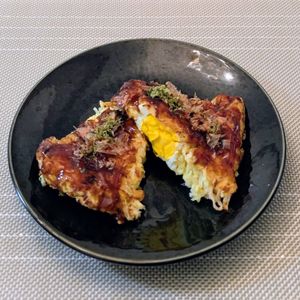 𝔂𝓾𝓶𝓲🍓の作ってみた!投稿(たまごまるごと✨キャベツと豆腐のふわとろおこたま焼き)