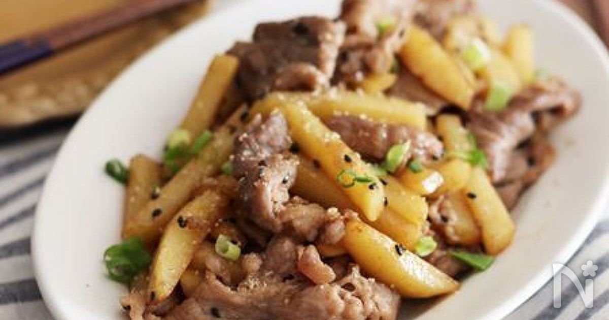 節約満腹おかず♡豚肉とじゃがいものポン酢炒め♡