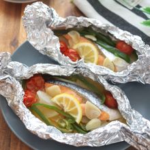 鮭と夏野菜のガリバタレモン焼き【ホイルで包んでほったらかし】