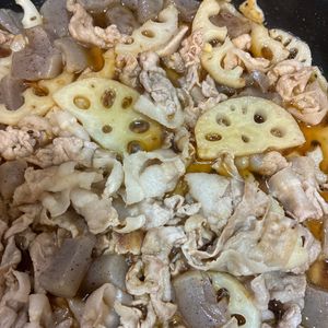 421885の作ってみた!投稿(蓮根と豚バラの照り煮【今晩の大優勝おかず】)