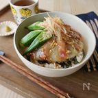 鯛とオクラのごまだれ丼