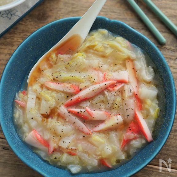 とろとろ白菜とカニカマの旨煮【主材料2つ・作り置き・大量消費