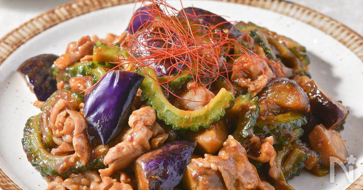 ゴーヤと茄子の中華豚ばら炒め│ピリ辛！ごはんがすすむ夏おかず