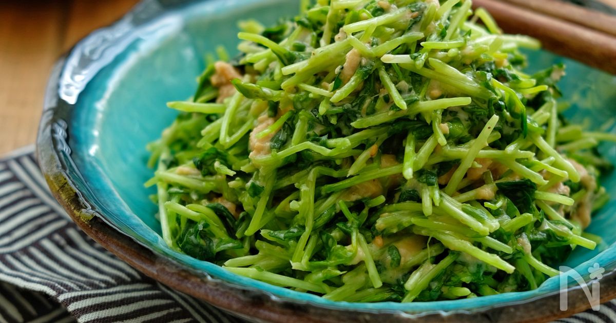 ポリ袋で揉むだけ＊豆苗とツナのごまマヨサラダ＊包丁まな板不要