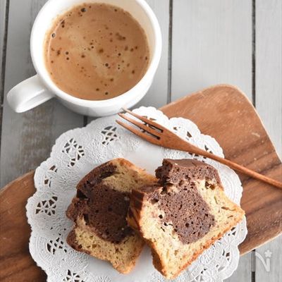【黒糖バナナマーブルケーキ】ホットケーキミックスで簡単！