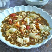トマト＆レタスの麻婆豆腐(激辛！！🔥)