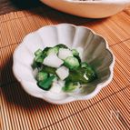 冬瓜のワタとオクラ、わかめの酢の物