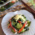 生姜香る＊きゅうりとカニカマとわかめの酢の物