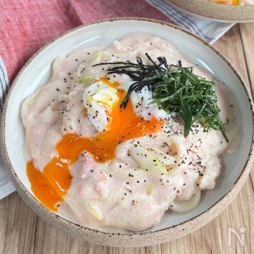 米粉を使った明太クリームうどん