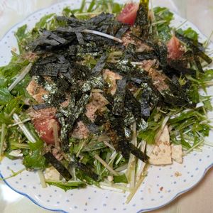 239466の作ってみた!投稿(【水菜と豆腐の和風サラダ】和風がおいしい♡食べ応え満点サラダ)