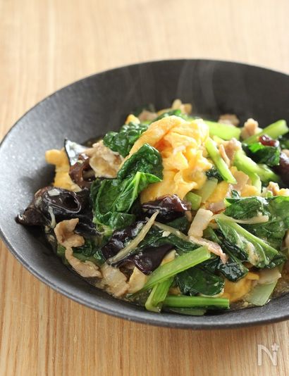 小松菜とふんわり卵の炒め物