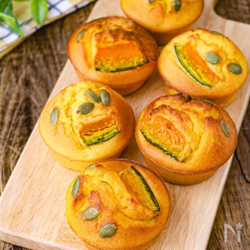 外サクッ中ふわ♡【米粉のかぼちゃマフィン】ハロウィンにも◎
