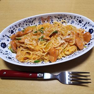 ナムディの作ってみた!投稿(［キムチナポリタン］やばいパスタ！ズボラ飯！ワンパン！爆速)