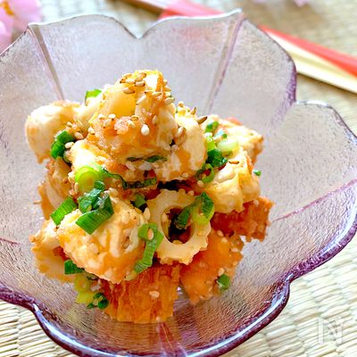 3分おつまみ〝竹輪とたらこのクリームチーズ和え〟