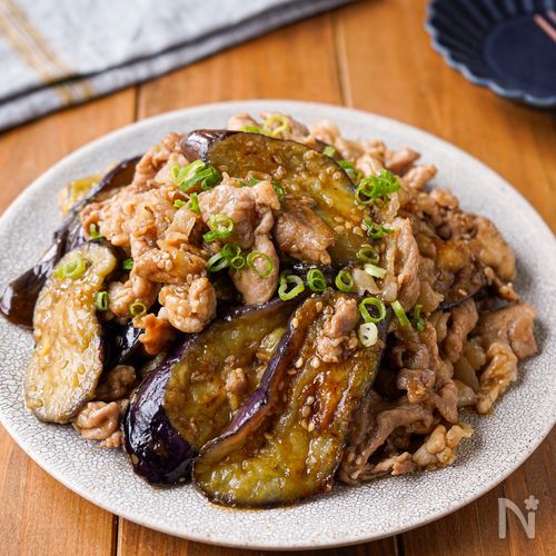【豚こまとトロトロ茄子の蒲焼き風炒め】子供爆食♡︎