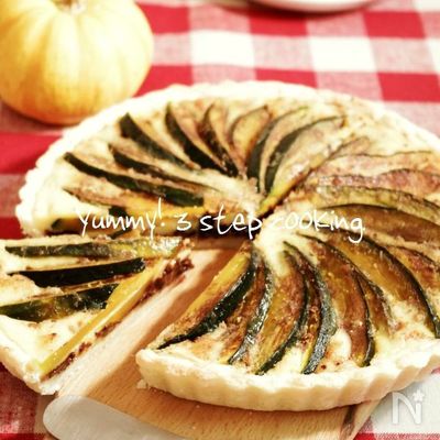 アツアツで食べても美味♪ホクホクかぼちゃとチョコレートタルト