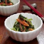 水菜とにんじんのゴマポン酢和え