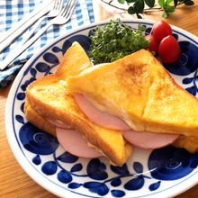 私の好きな食べ方♡オリーブオイルでハムチーズフレンチトースト