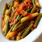 インゲンと新じゃがのトマト煮