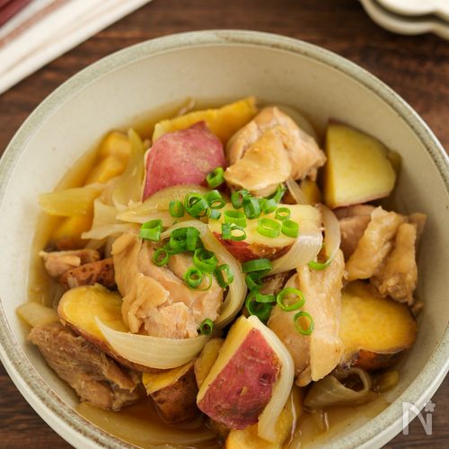 やさしい甘さ♪鶏肉とさつまいもの煮物