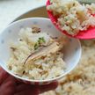 レンコンと干しシイタケの中華風炊き込み御飯