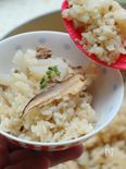 レンコンと干しシイタケの中華風炊き込み御飯