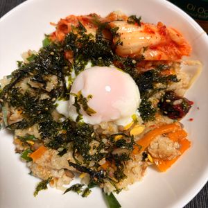 ゆっこの作ってみた!投稿(炊飯器で簡単【ビビンバ炊き込みご飯】おこげがたまらん〆飯)