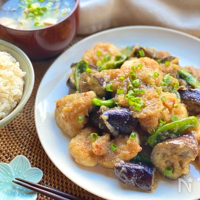 絶品♡鶏むね肉と茄子のみぞれ煮