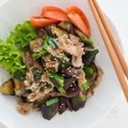 なすと豚肉のうま辛炒め
