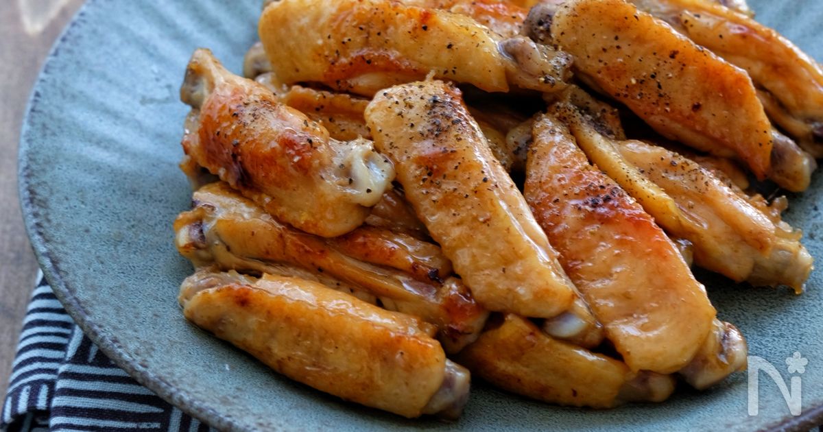 調味料一律大さじ1＊手羽中の甘辛バター照り焼き＊