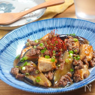 ナスと厚揚げ 肉味噌炒め