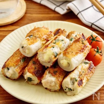 おつまみに♪ちくわの大葉チーズ肉詰め
