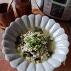 鶏ひき肉とわかめの鶏飯風雑炊