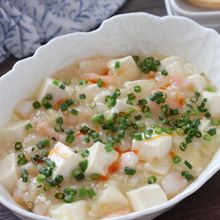 【ふわふわ豆腐とぷりぷりむき海老の旨塩白麻婆】ご飯が進む♪